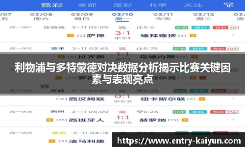 利物浦与多特蒙德对决数据分析揭示比赛关键因素与表现亮点